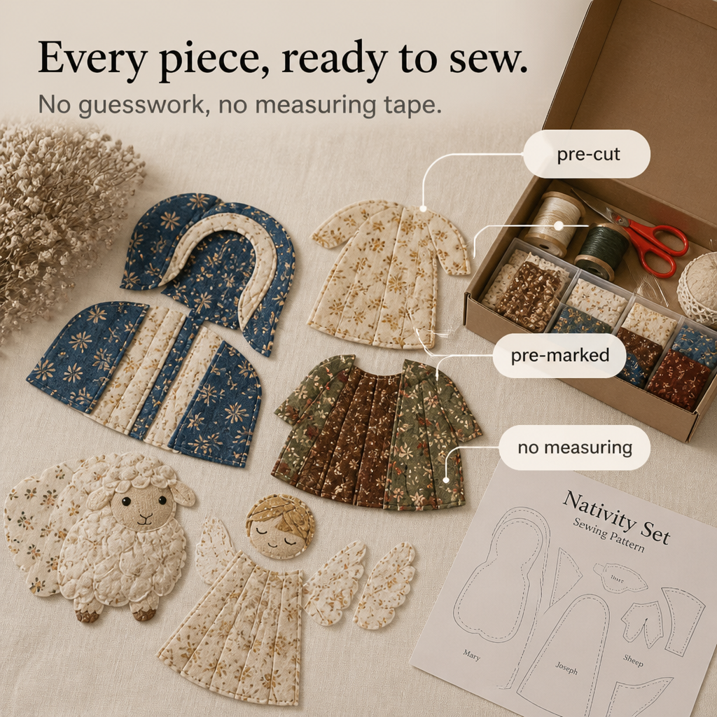 Patchwork Fabric Nativity Sewing Kit – photo 10