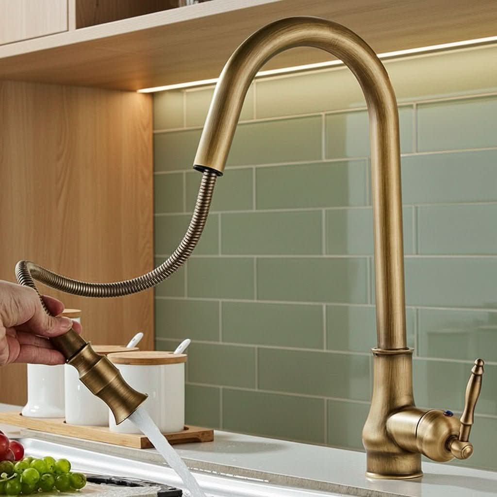 Antique Pull Out Kitchen Faucet