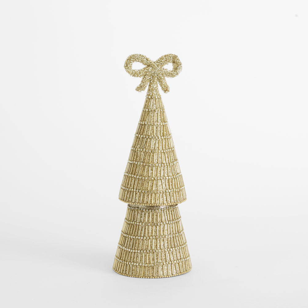 Beaded Cone Tree Gold