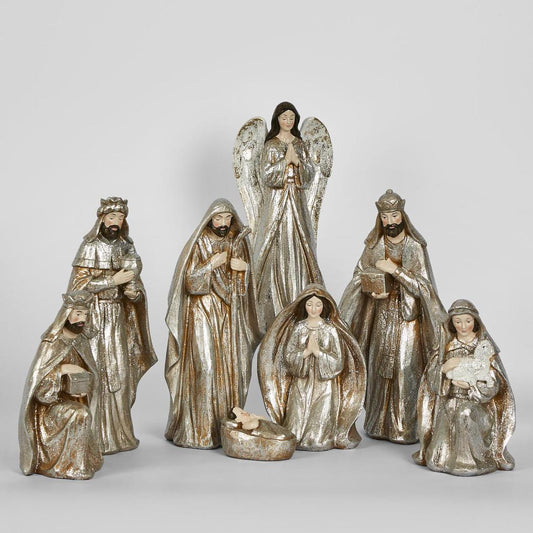 Champagne Nativity Set of 8