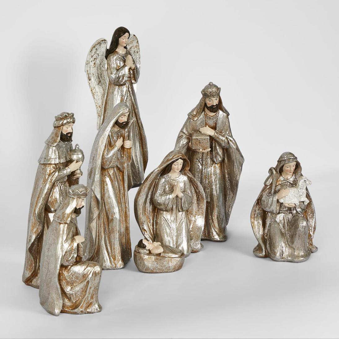 Champagne Nativity Set of 8 – photo 2