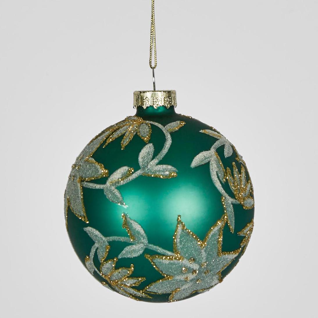 Glass Christmas Baubles Set of 6
