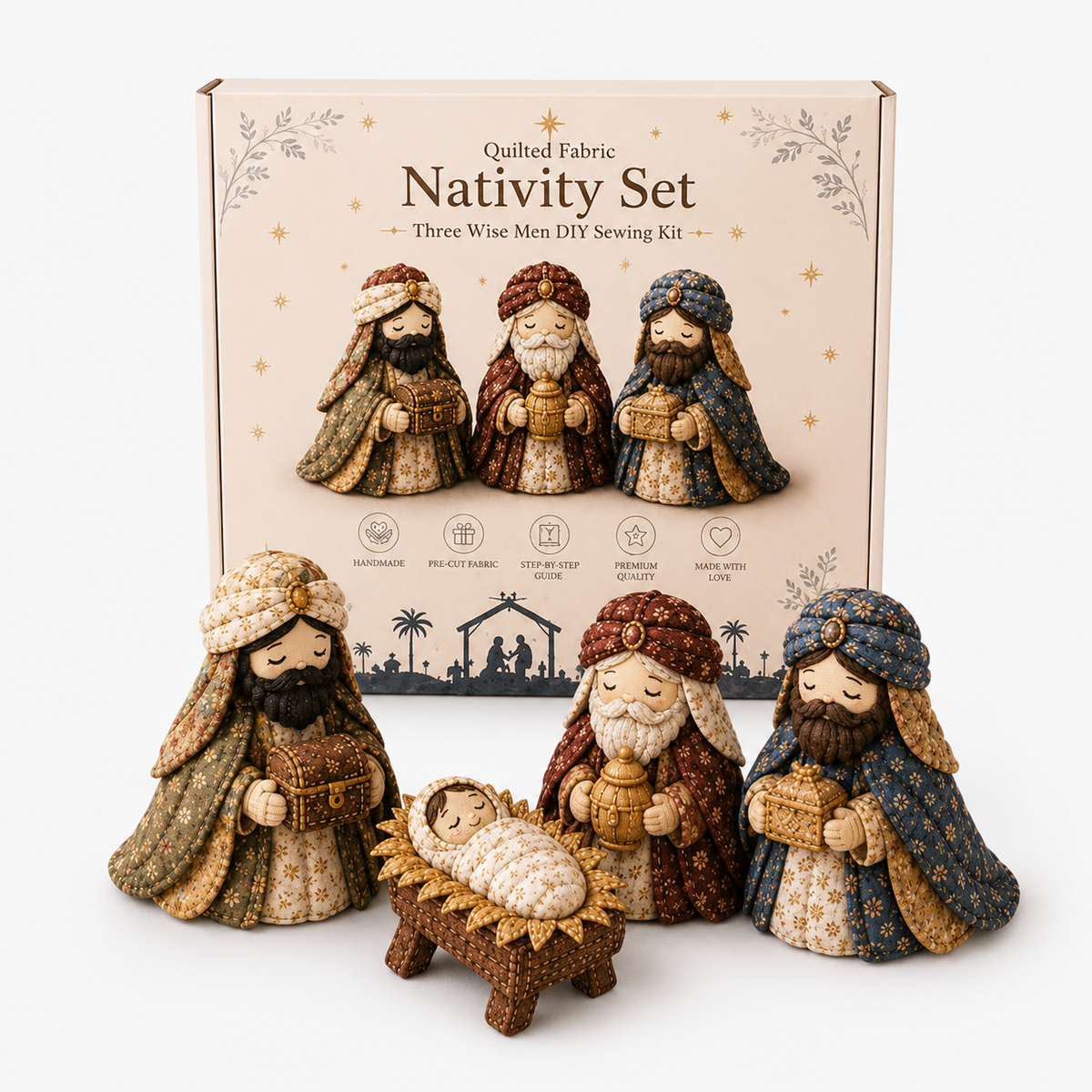 Patchwork Fabric Nativity Sewing Kit – photo 2