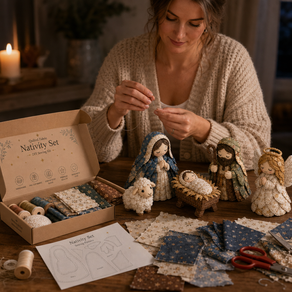 Patchwork Fabric Nativity Sewing Kit – photo 9