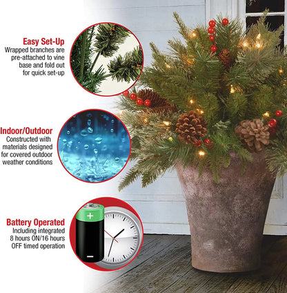 Pre-Lit Christmas Urn Filler – photo 6