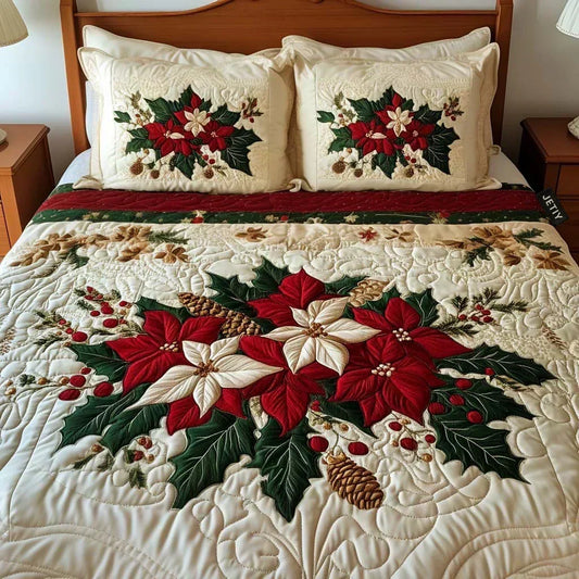 Quilted Christmas Bedding Set