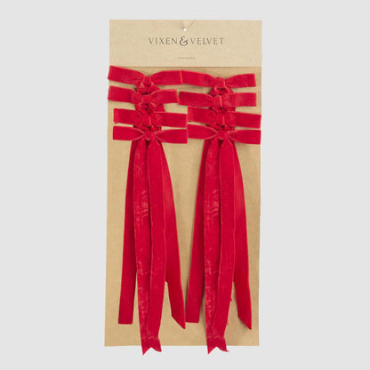Velvet Christmas Bows Set of 8